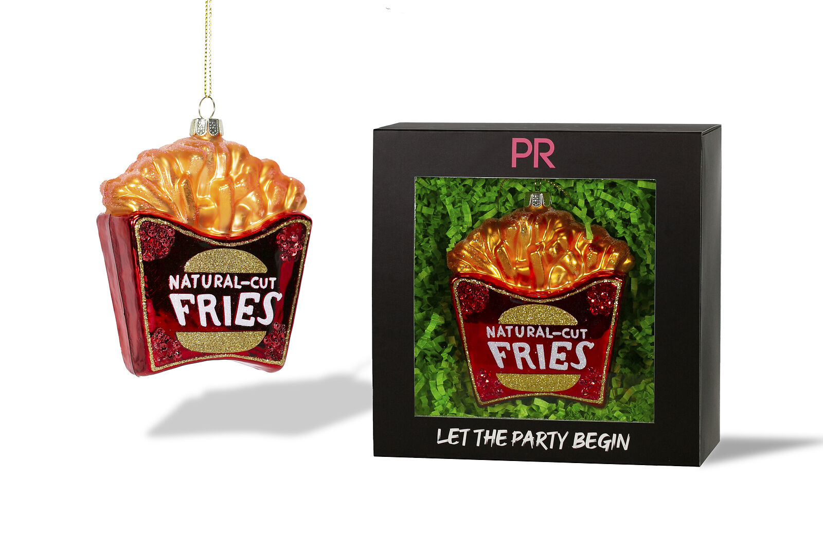 Party Rock | French Fries Glass Ornament | Food Collection