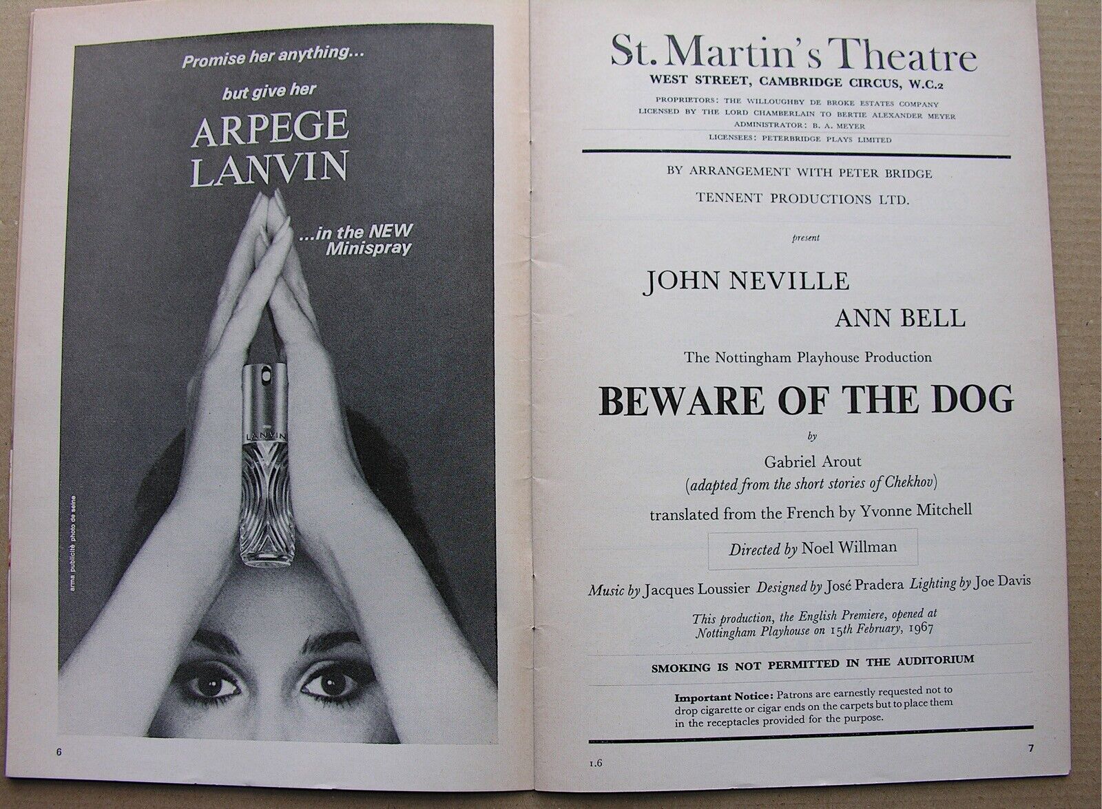 1967 BEWARE OF THE DOG Gabriel Arout, John Nelville, Ann Bell, Daphne Goddard