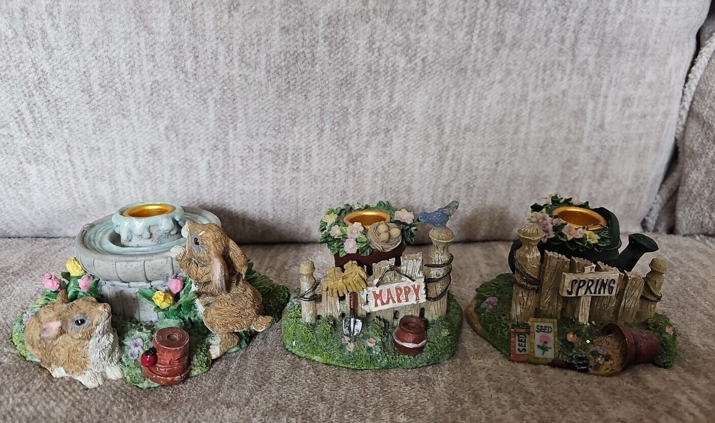 Cottontale Cottages Happy Spring 3 Piece Set Easter Bunny Candle