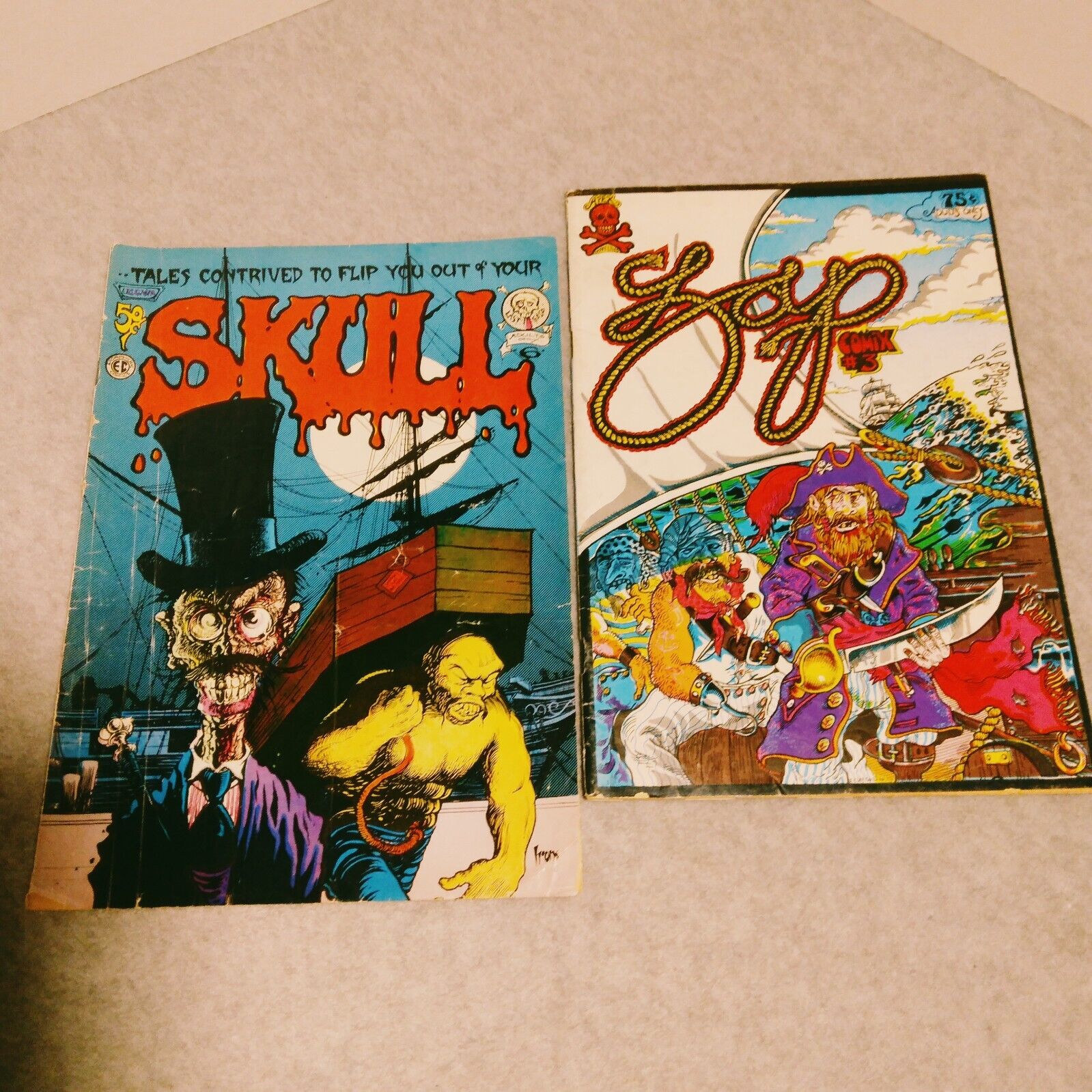Set of Vintage Underground Comic Books - SKULL the SLAYER #6 & ZAP COMIX #3