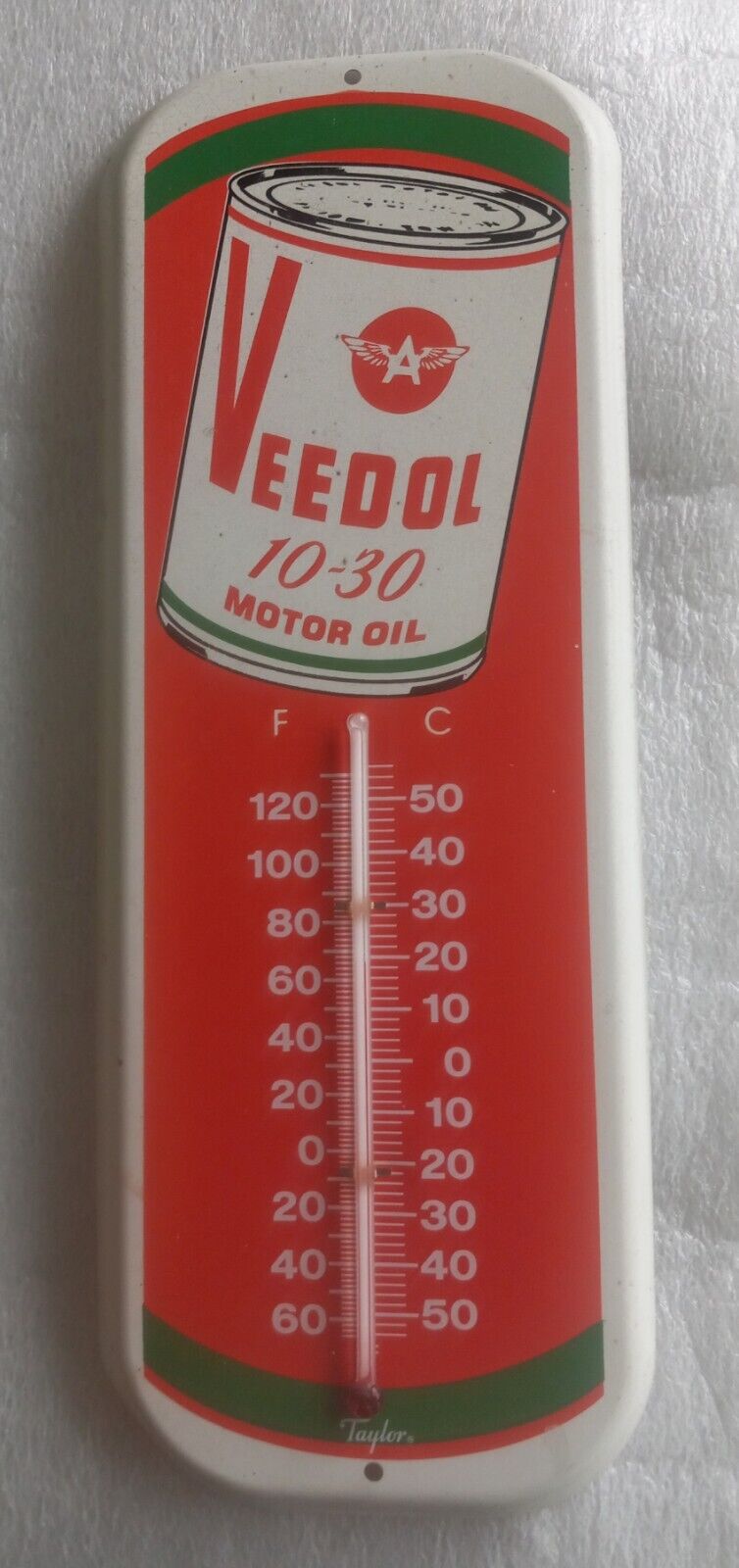 Vintage Veedol Motor Oil Working Thermometer