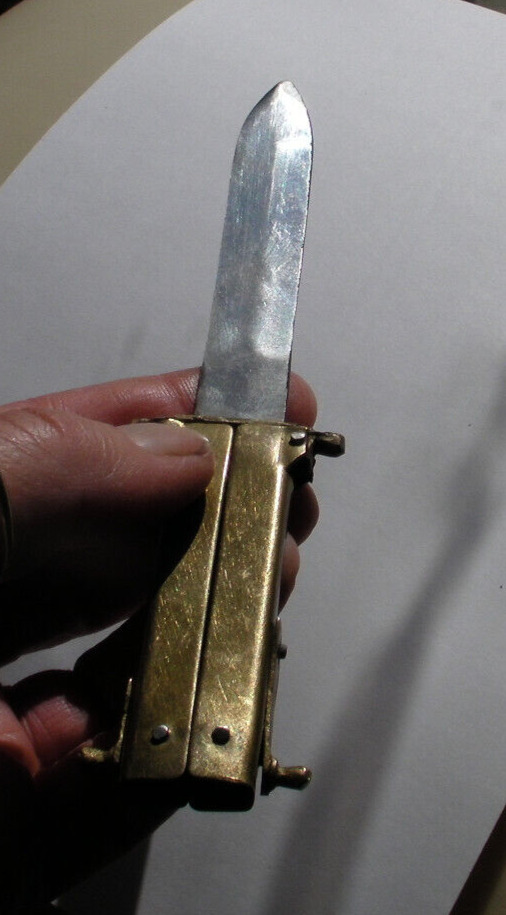 RARE Antique Civil War Era Pantographic Brass Folding Pocket knife