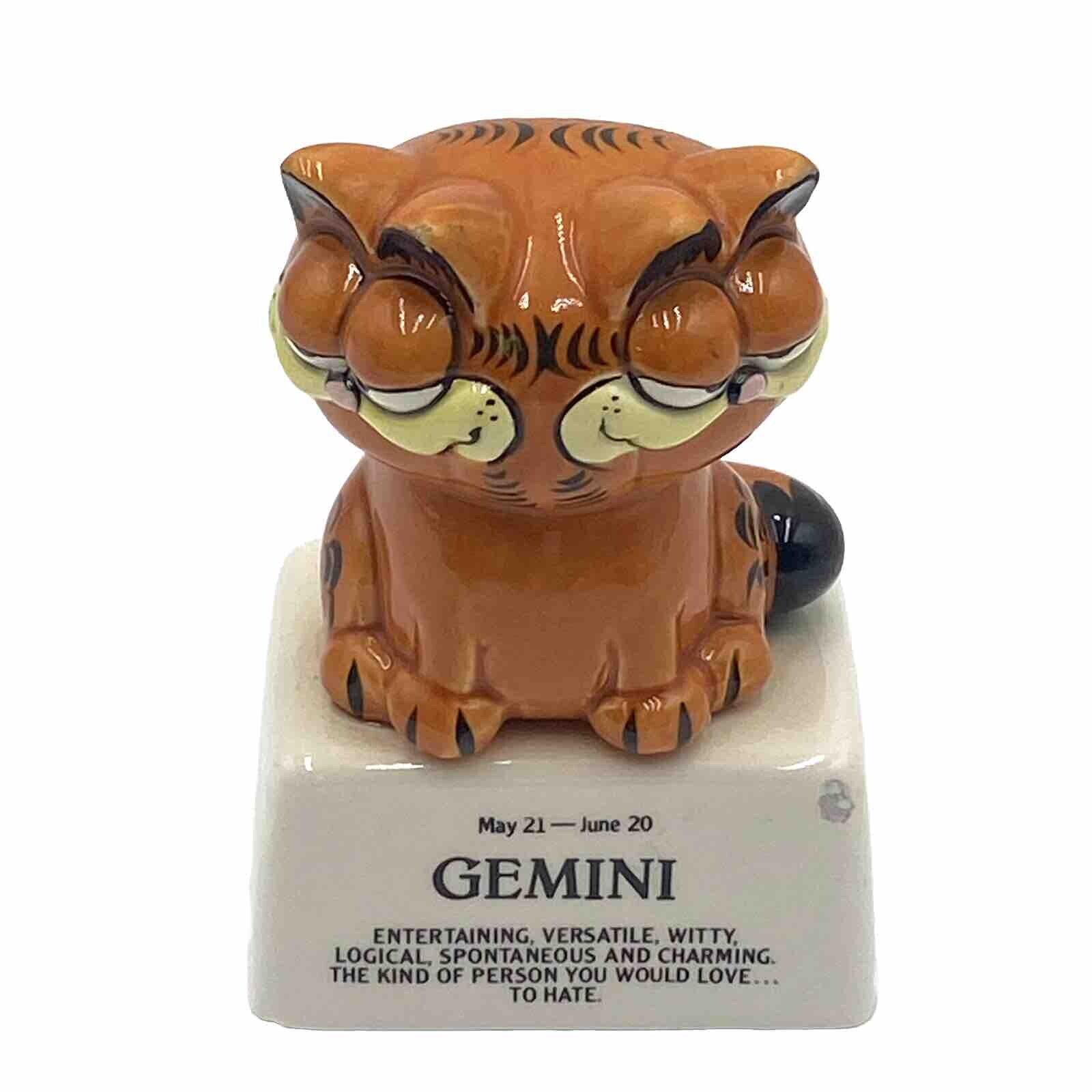Vintage 1981 2-Headed Garfield Cat Enesco Gemini Zodiac Twin Astrology Figurine