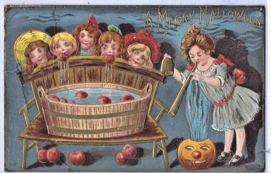 1910 Halloween Party Apple Bobbing Jack-O-Lantern JOL Victorian Children
