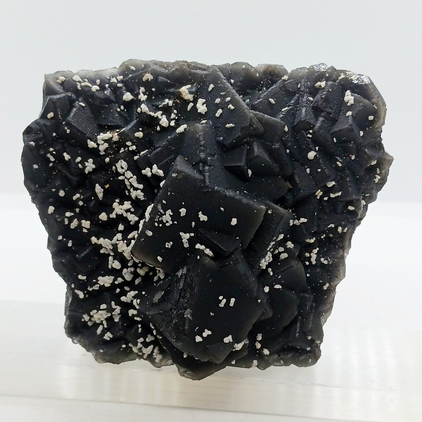 Rare Black Fluorite & cerussite large natural cubic Raw black fluorite Crystal