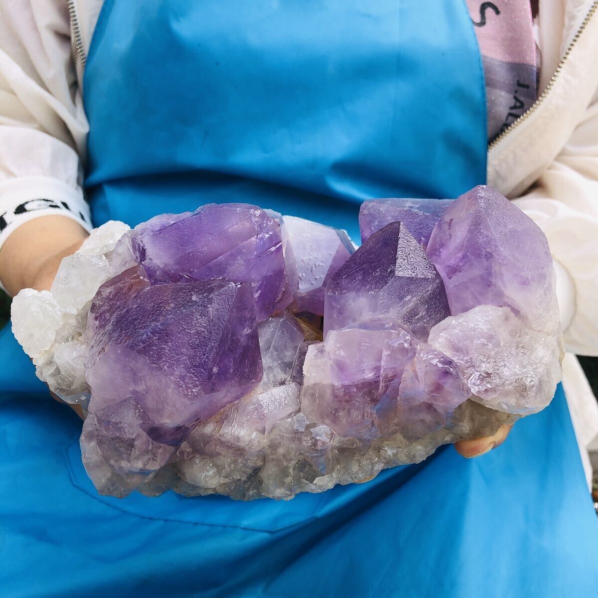 5.74LB Natural Amethyst Cluster Purple Quartz Crystal Rare Mineral Specimen 663