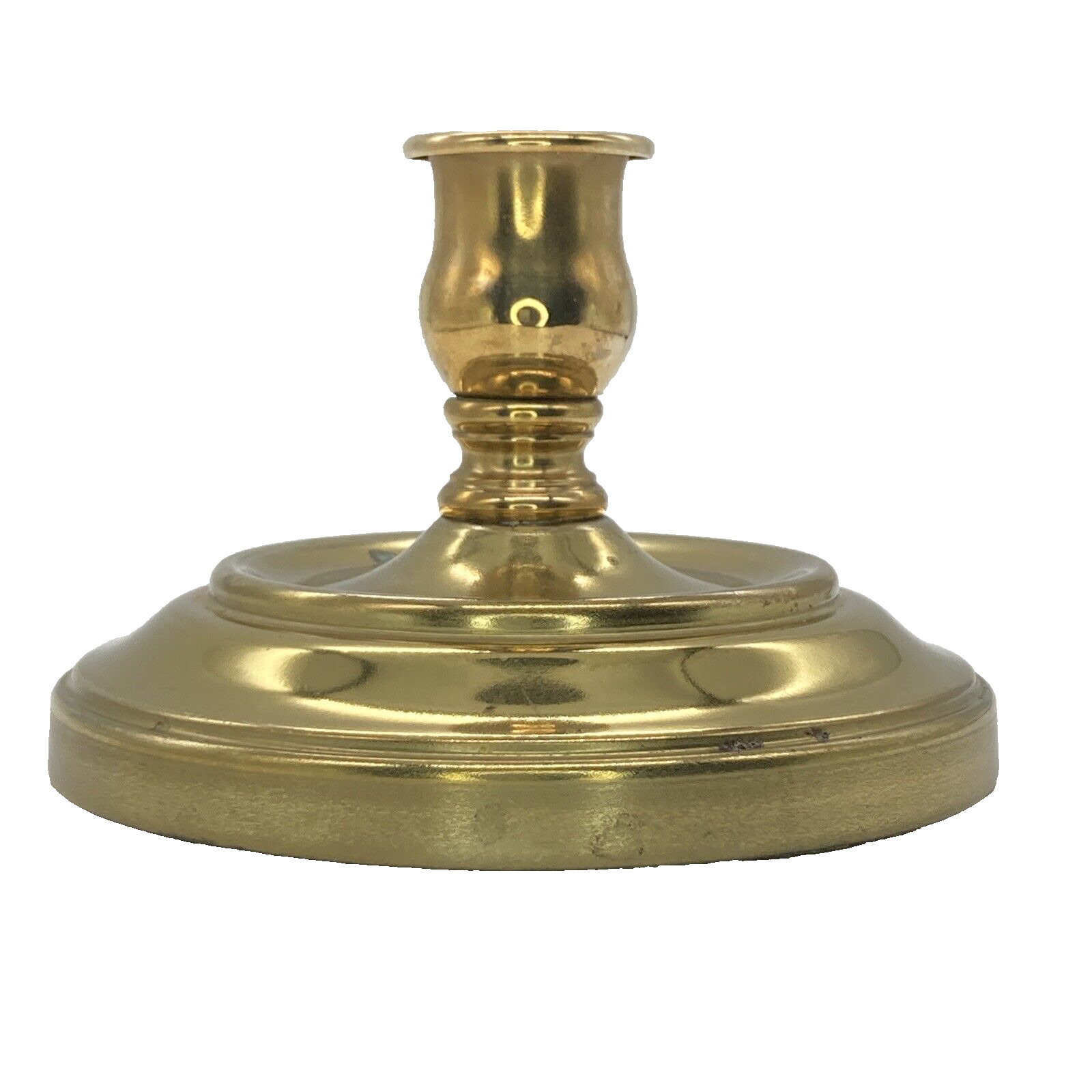 Weighted Brass Single Taper Candleholder 5 Inch Base