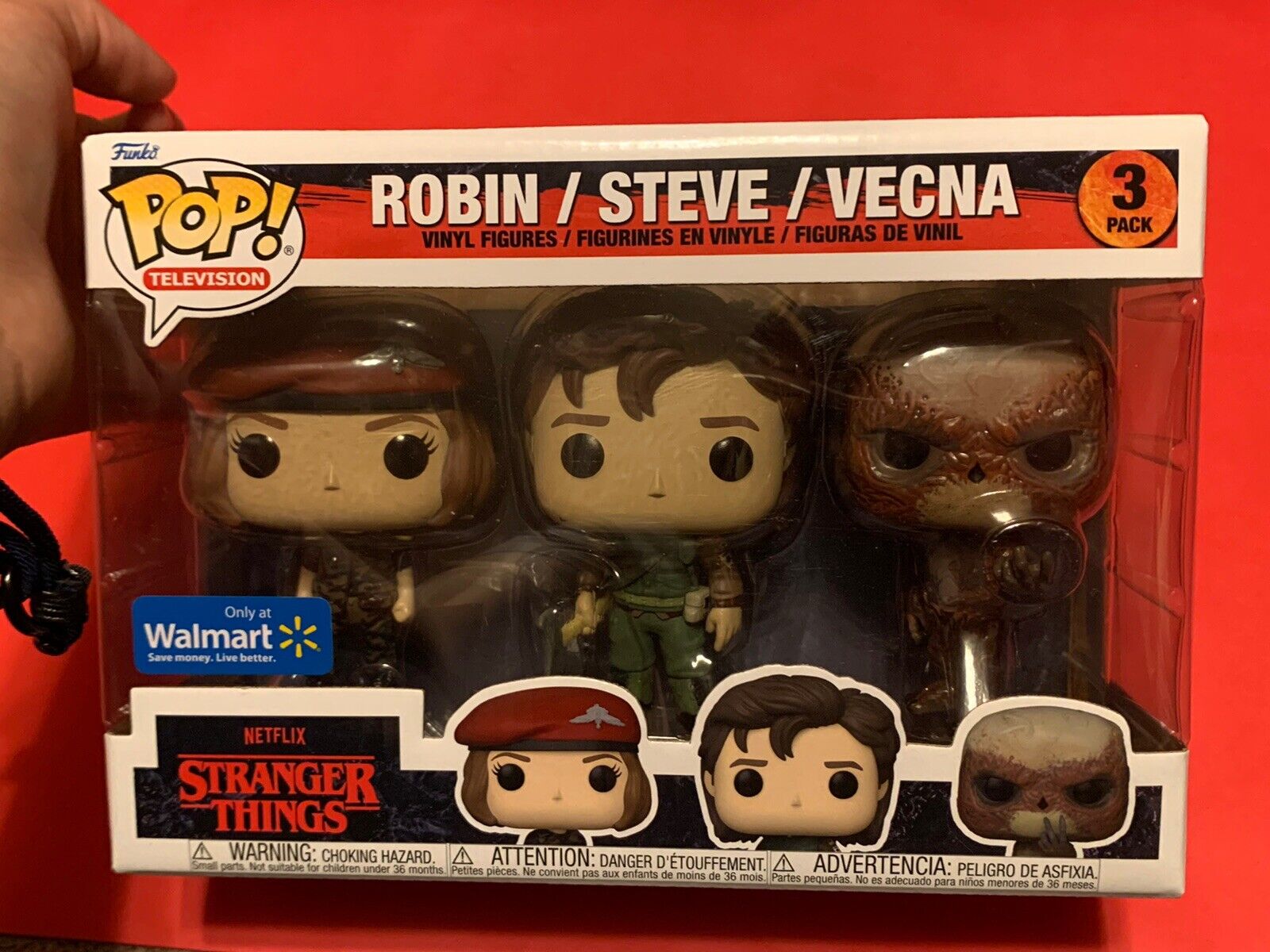 Funko Pop Stranger Things Steve, Robin and Vecna 3 Pack Walmart Exclusive