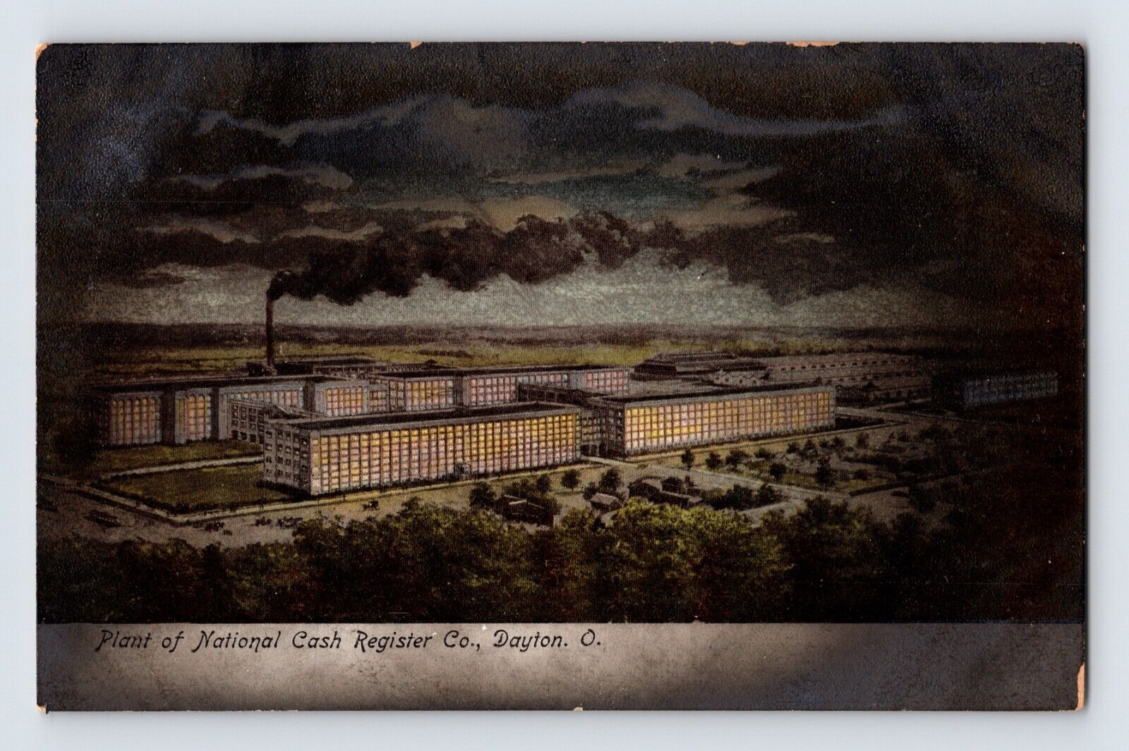 Postcard Ohio Dayton OH National Cash Register Building Night Pre-1907 Unposted