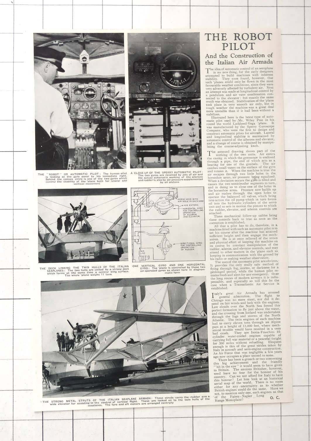 1933 The Robot Pilot And Construction Of Italian Air Armada