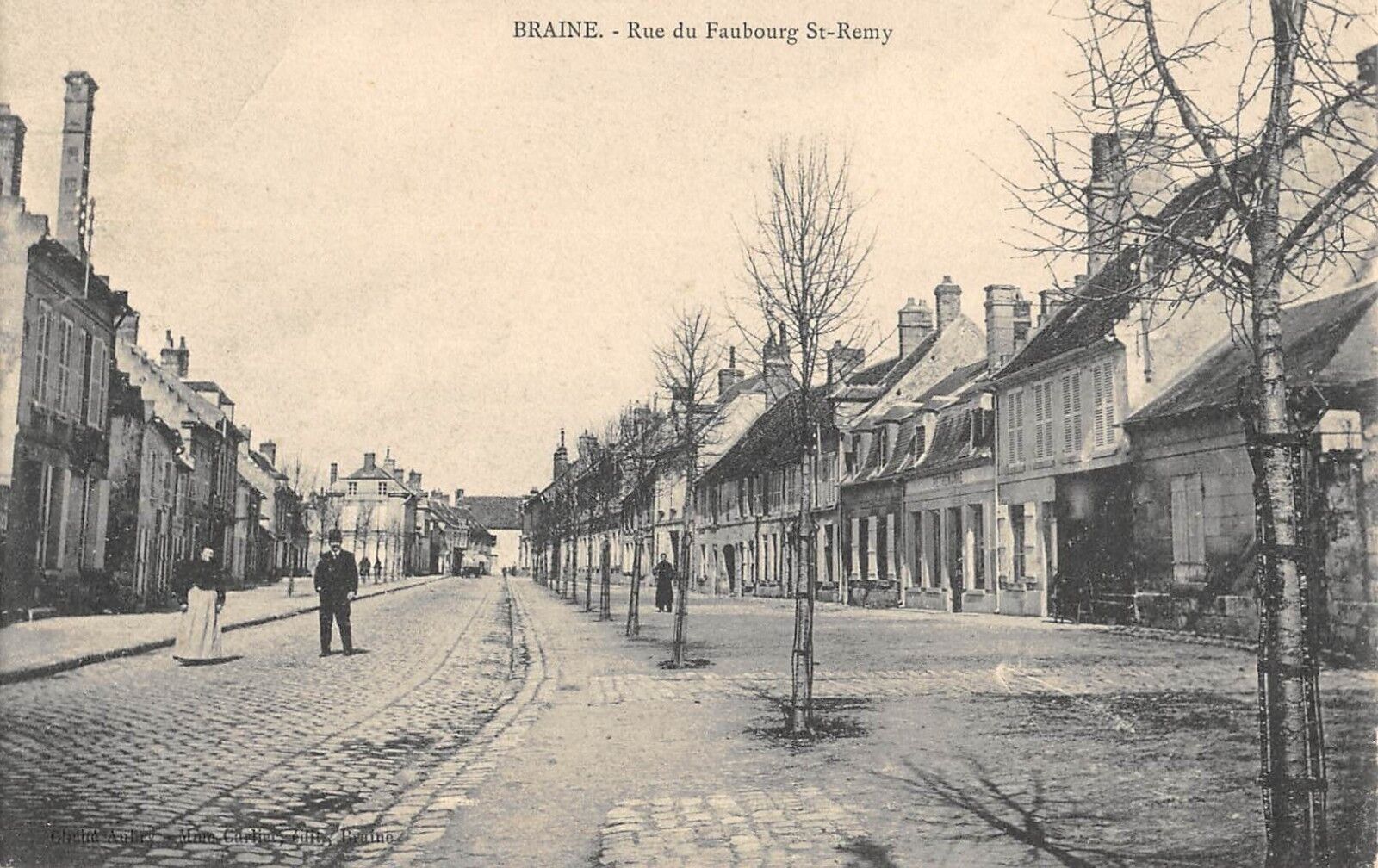 CPA 02 BRAINE RUE DU FAUBOURG ST REMY (animated cpa not common