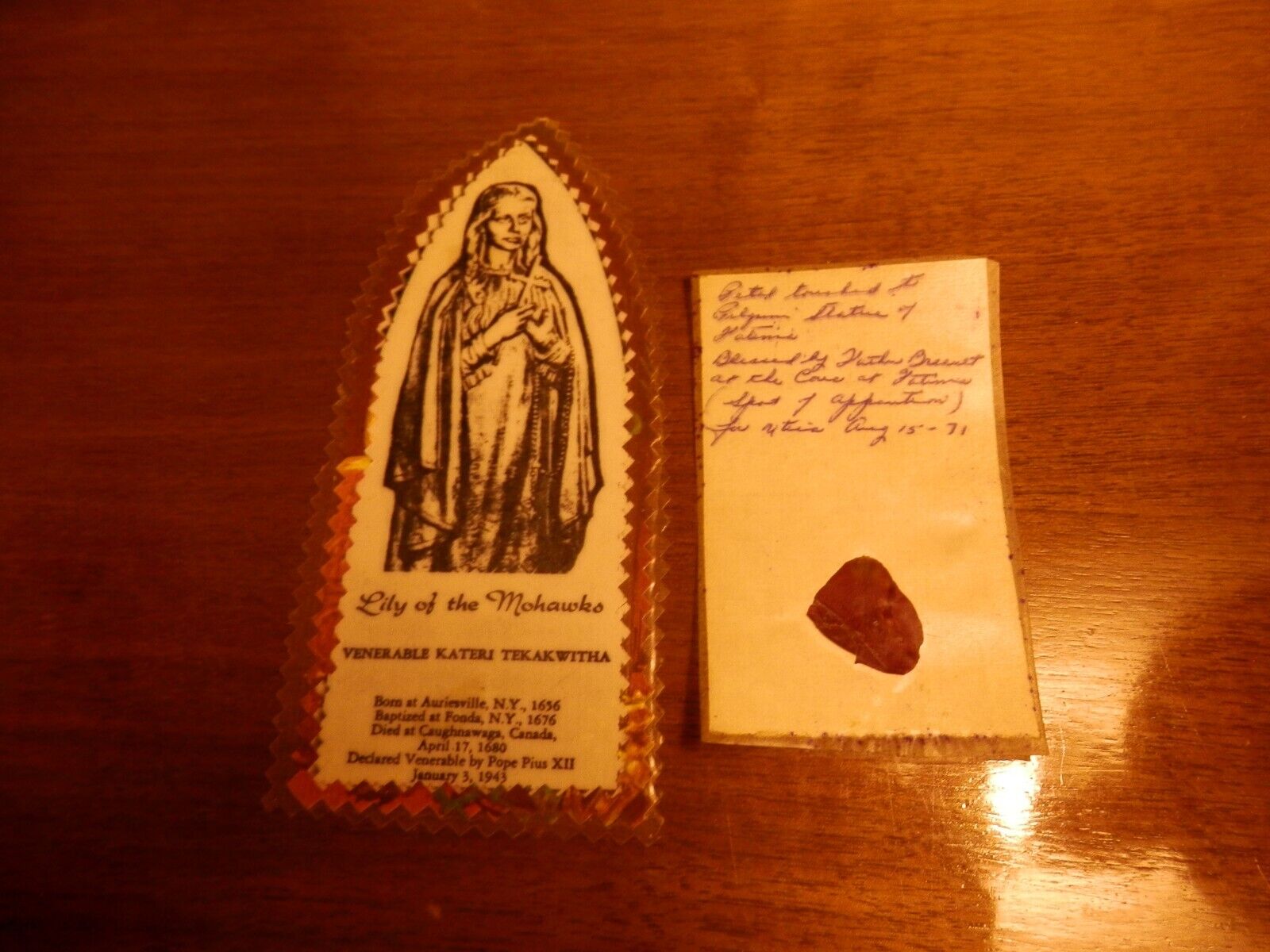 St. Kateri Tekakwitha, Fatima vintage rare priest estate