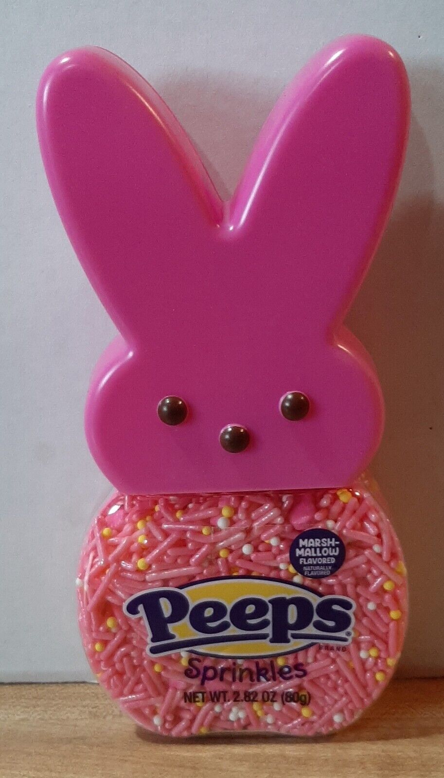 Peeps  Rabbit Shaped Container Of Pink Cake Sprinkles ~ Factory Sealed