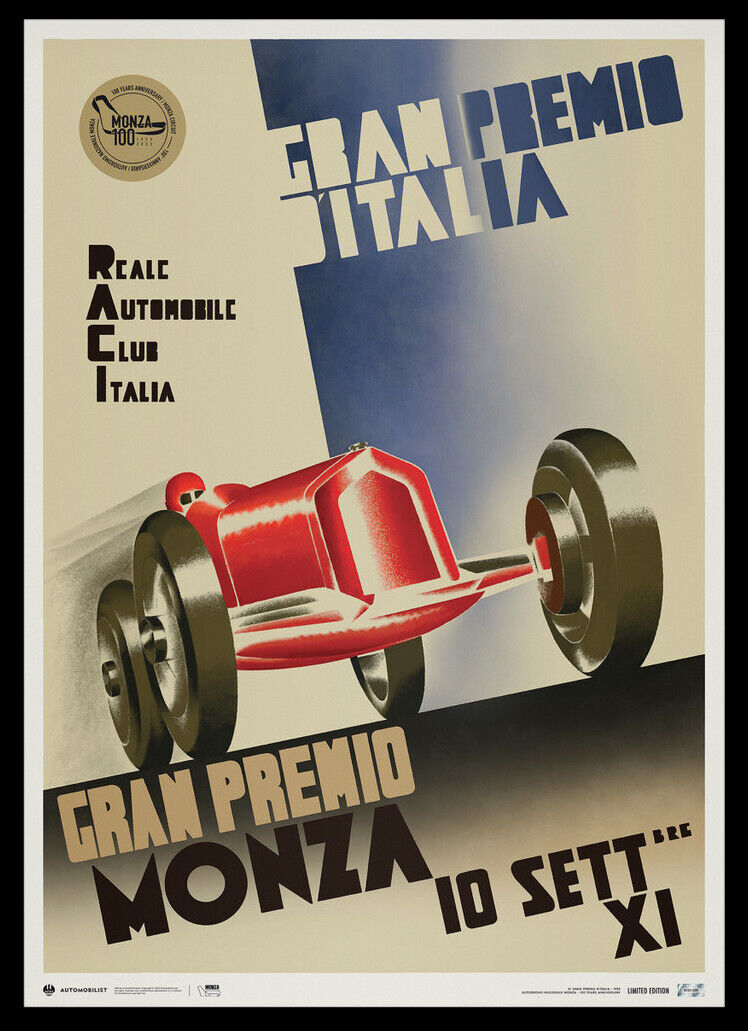 1933 11th Italian Grand Prix Monza Circuit 100 Year Racing LE200 Poster
