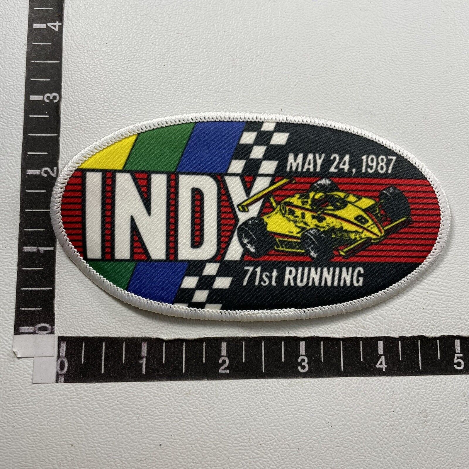 Vtg 1980s Car Racing 1987 INDIANAPOLIS 500 Patch Auto Race Indy Cars 00PG