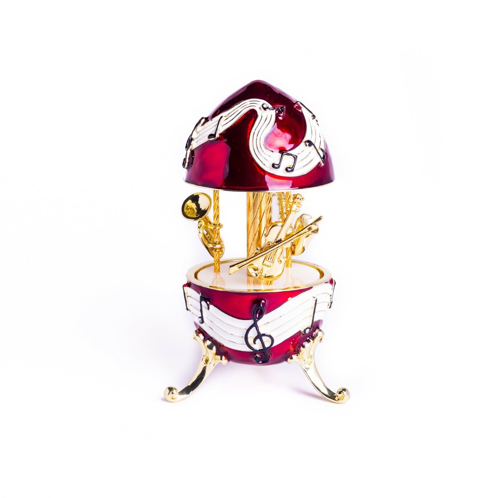 Easter Egg Musical Instruments Carousel  by Keren Kopal music box with crystal