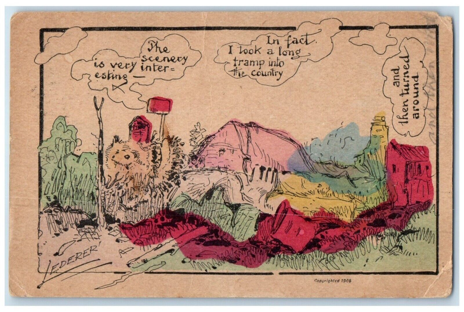 1909 Tramp Hobo Lederer Bertrand Nebraska NE Posted Antique Postcard