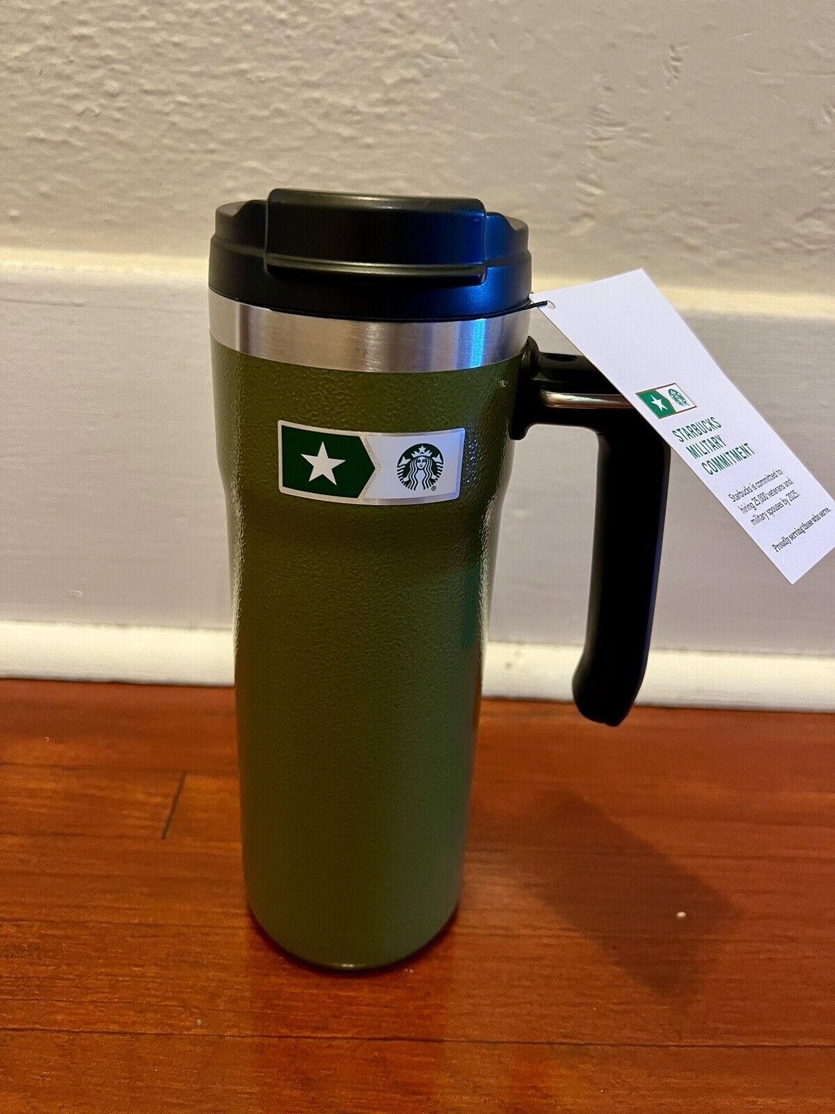 Starbucks Military Commitment Stanley Double Walled Hammered Steel Tumbler 20 oz
