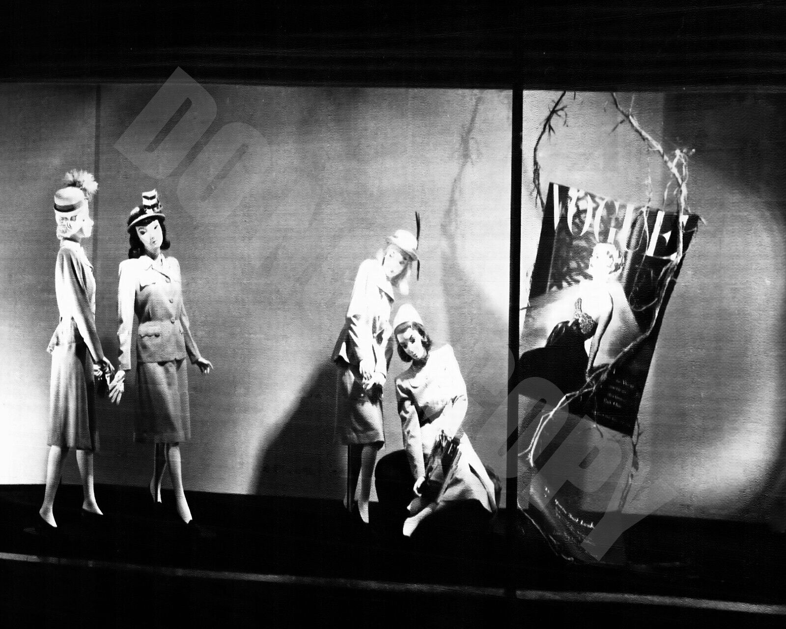 Circa Fall 1946 Detroit Hudsons Window Display Women\'s Clothing Vogue 8x10 Photo