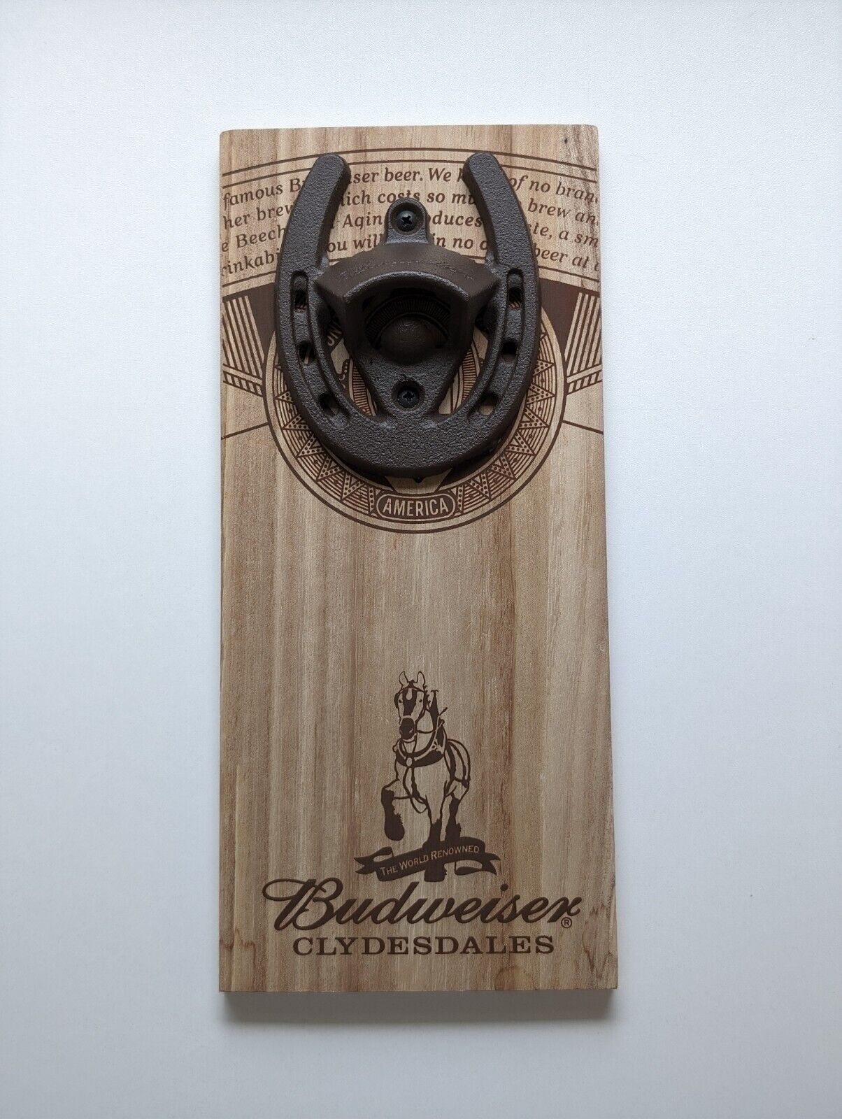 New Budweiser Clydesdales Horseshoe Wall Mount Bottle Opener Man Cave  11\