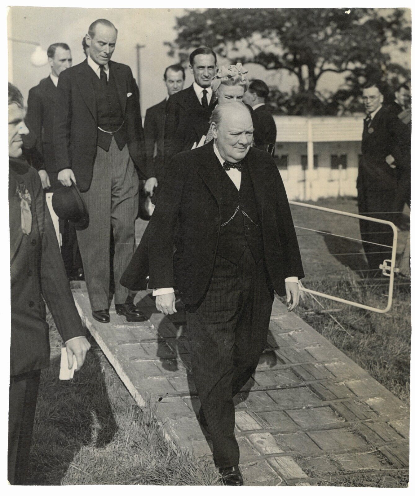 July 1945 press photo of Churchill campaigning for the General Election