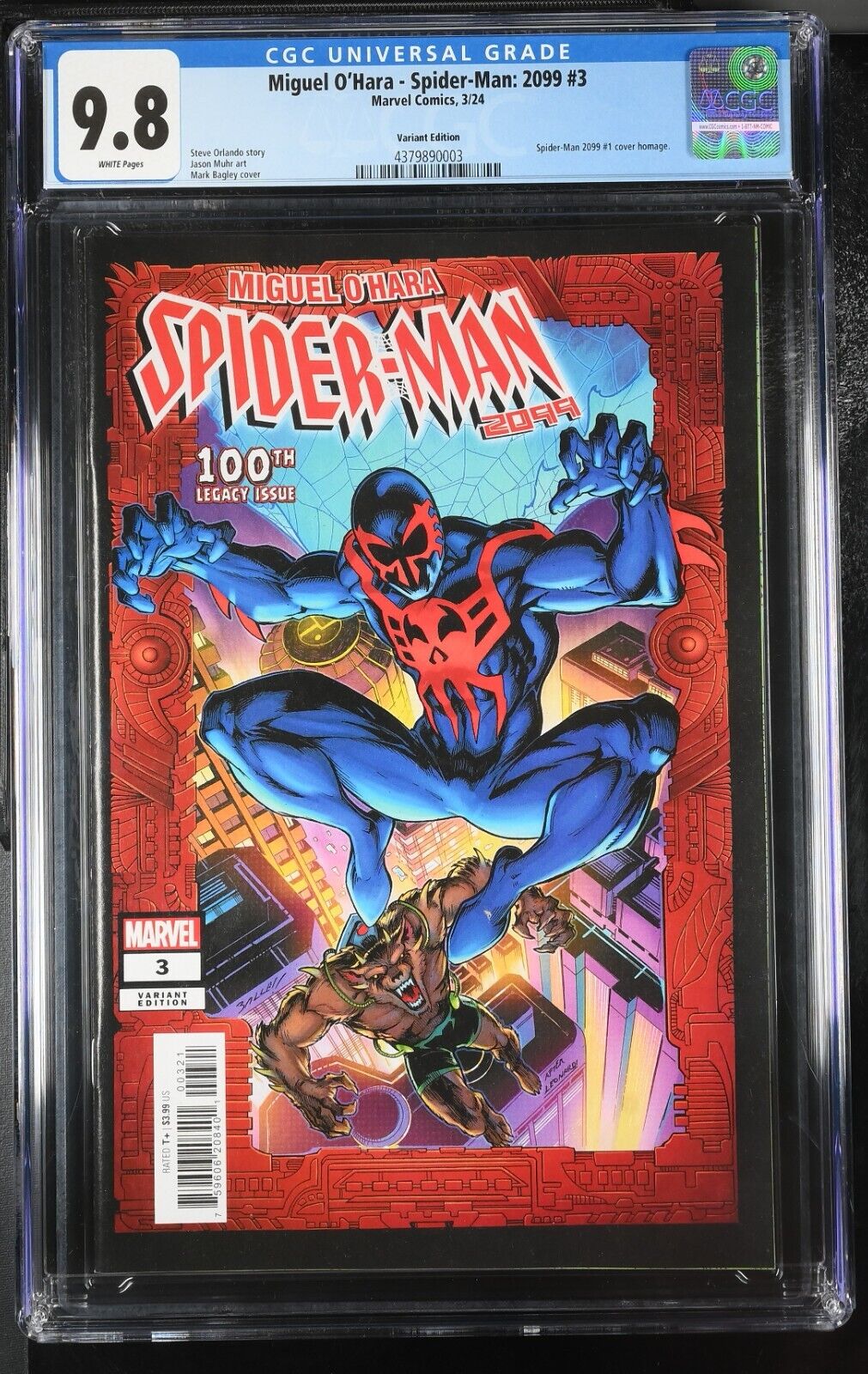 Miguel O\'Hara Spider-Man 2099 #3 CGC 9.8 1992 #1 Homage Cover Marvel 2024 LG 100