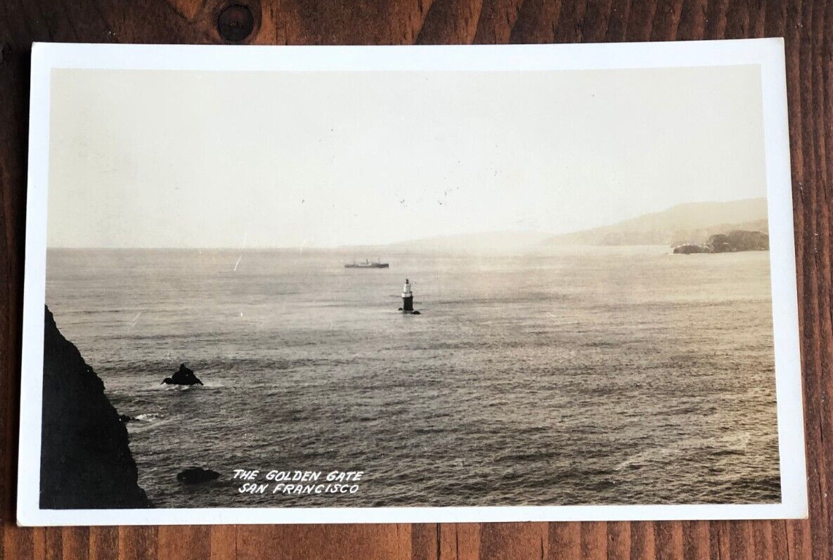 San Fransico Bay Ca Rppc 10 yrs prior  Golden Gate Bridge C. 1929