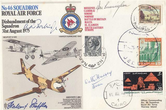 RAF Museum RAF (36) - No 46 Squadron - Signed Cuningham/Hussey/Partridge/Ruffler