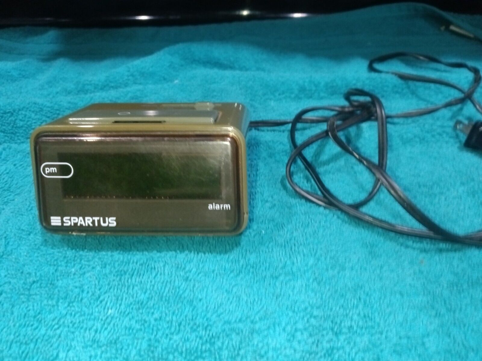 Vintage Spartus Bluish/Green AlarmClock Model 1158-61