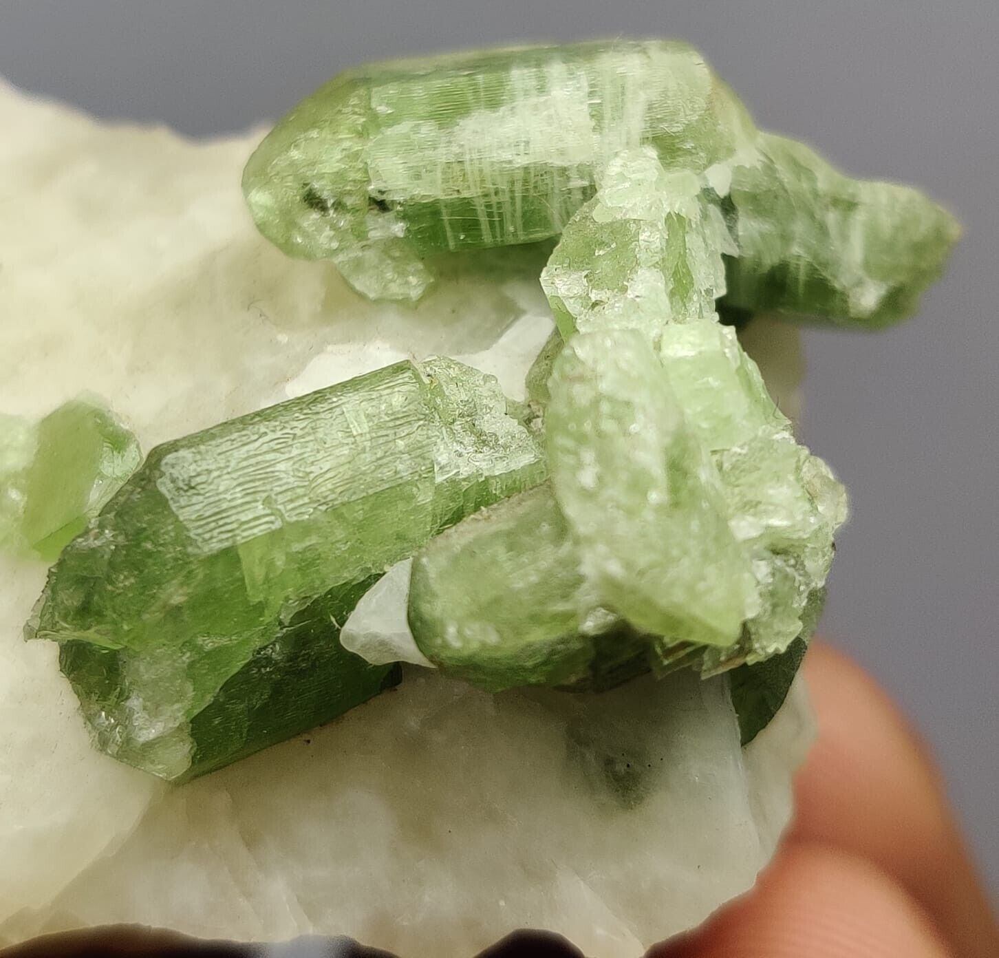 76 Gram Well Terminated Transparent Diopside Crystals On Matrix @Afg