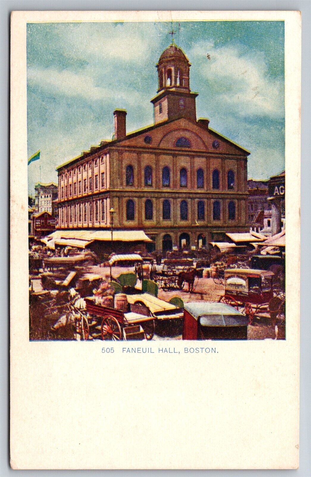 Boston Faneuil Hall Mass C1900\'s UDB Eagle Souvenir Co Postcard P20