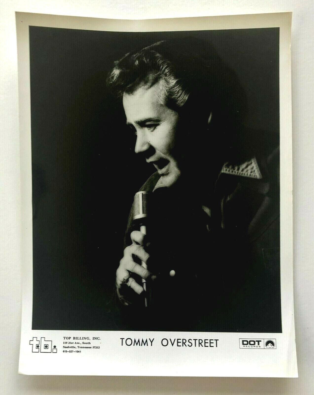 1970s Tommy Overstreet Press Promo Photo Country Music Singer Songwriter T.O.