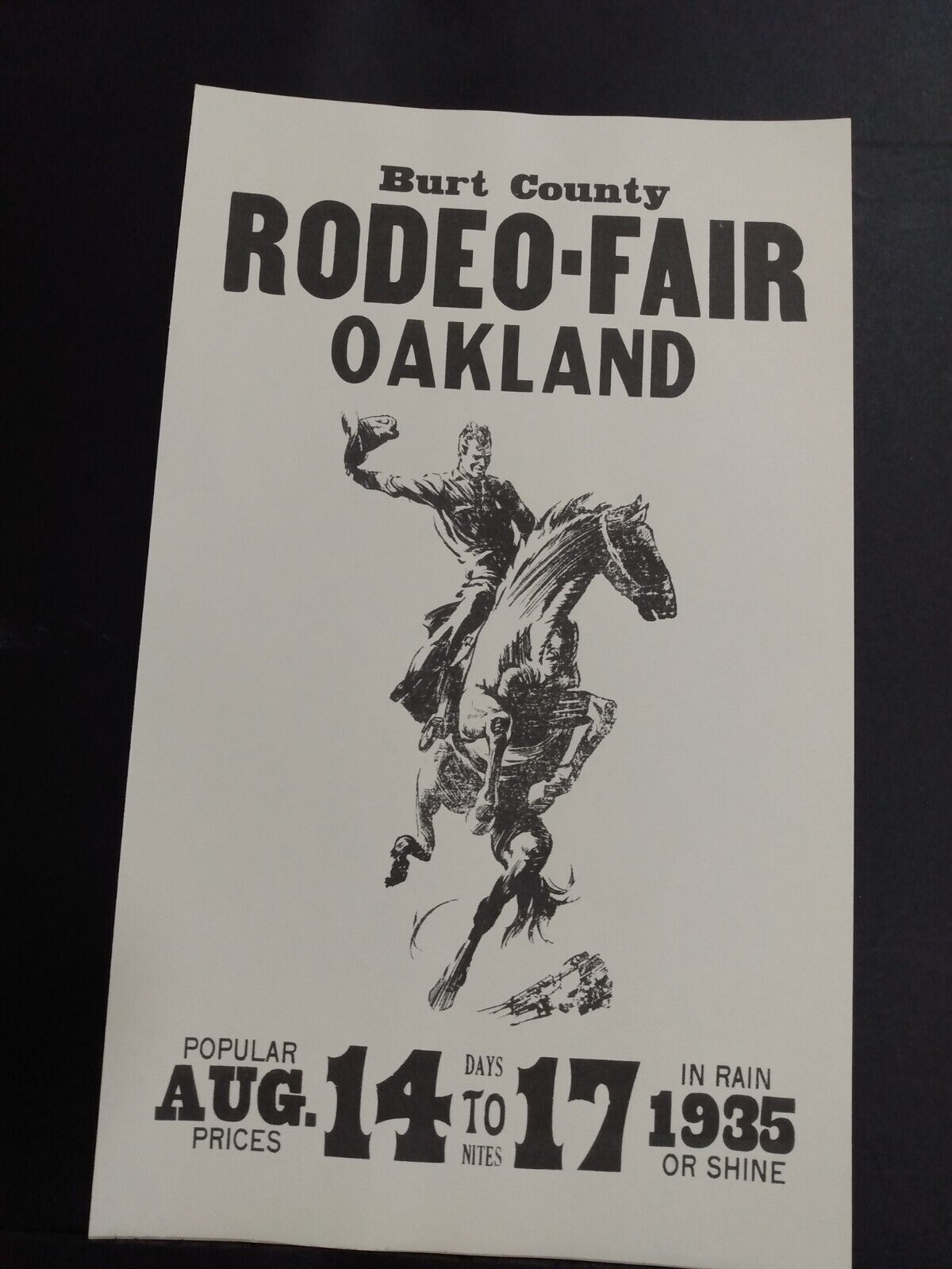 1935 Rodeo Advertising Oakland Nebraska