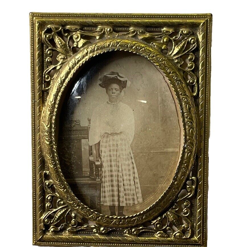 Antique Artistic Original Photograph African American Lady  Framed