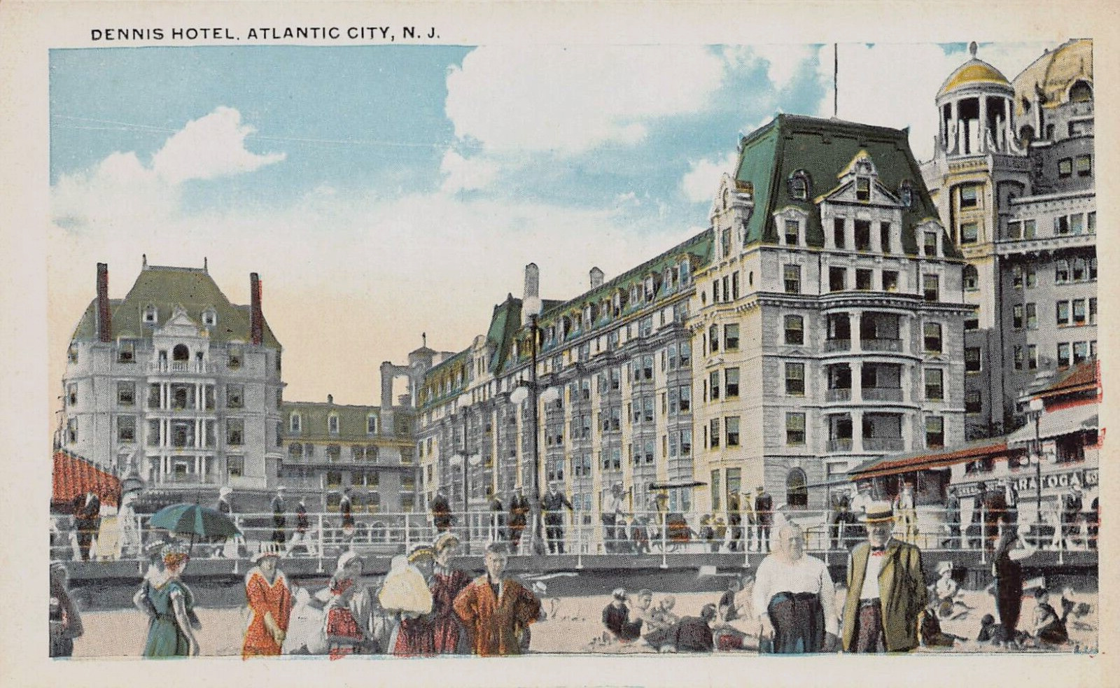 Dennis Hotel, Atlantic City, New Jersey, Early Postcard, Unused