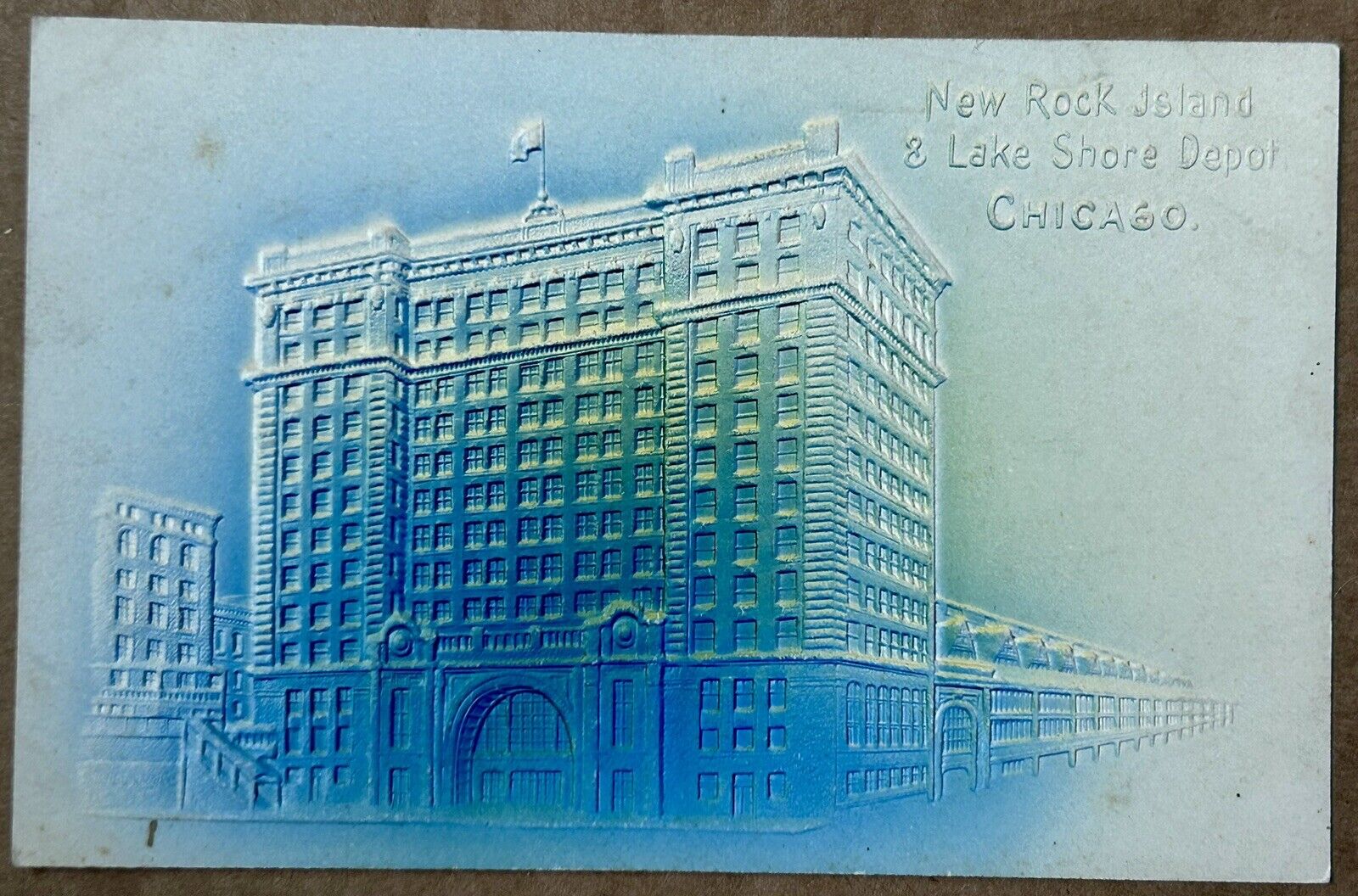 New Rock Island And Lake Shore Depot. Chicago Illinois Vintage Postcard
