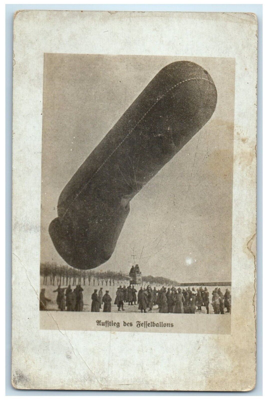 c1910\'s Balloon Dirigible Launch WWI RPPC Photo Unposted Antique Postcard