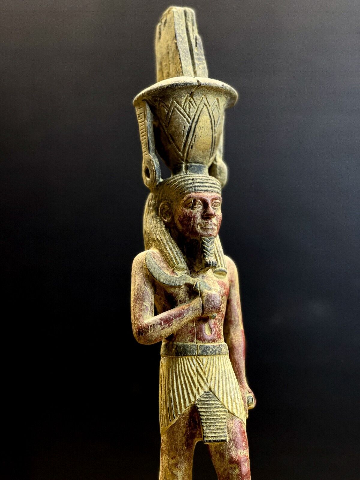 God Nefertem statuette. Egyptian Nefertem with water-lily headdress.