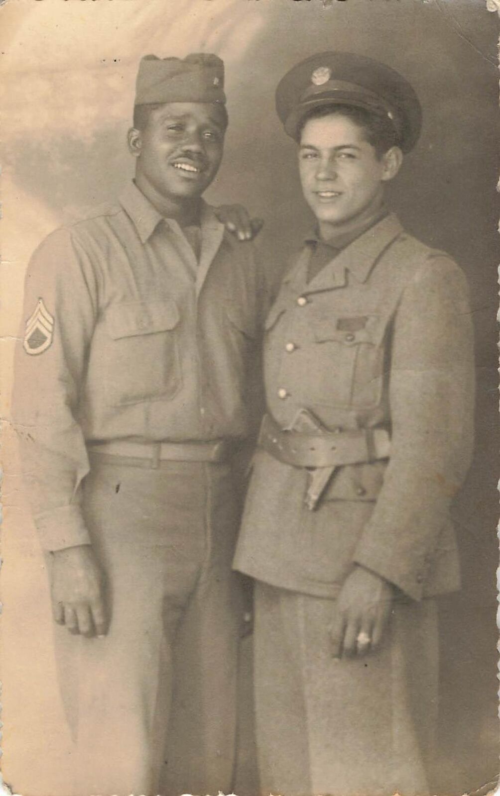 WW2 Handsome Soldiers Intimate African American White interracial gay int GUN 