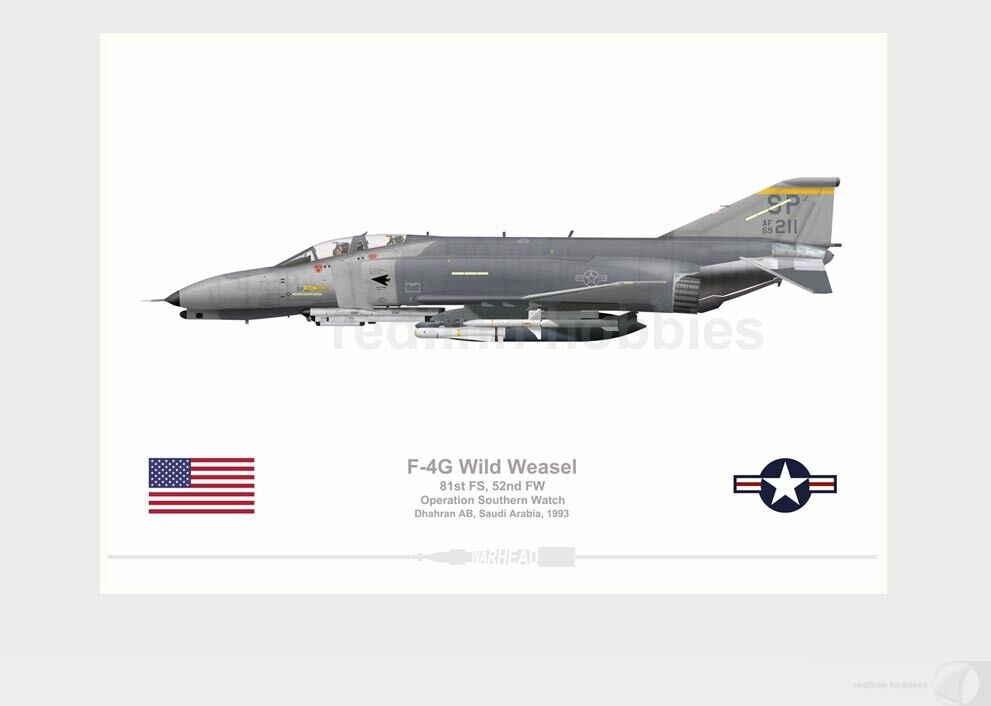 Warhead Illustrated F-4G Wild Weasel 81st FS, 52nd FW  #211 Aircraft Print