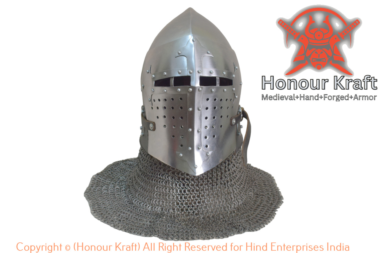 Medieval Combat Armor set Steel Helmet Steel Sugarloaf Alexander Bascinet Helmet