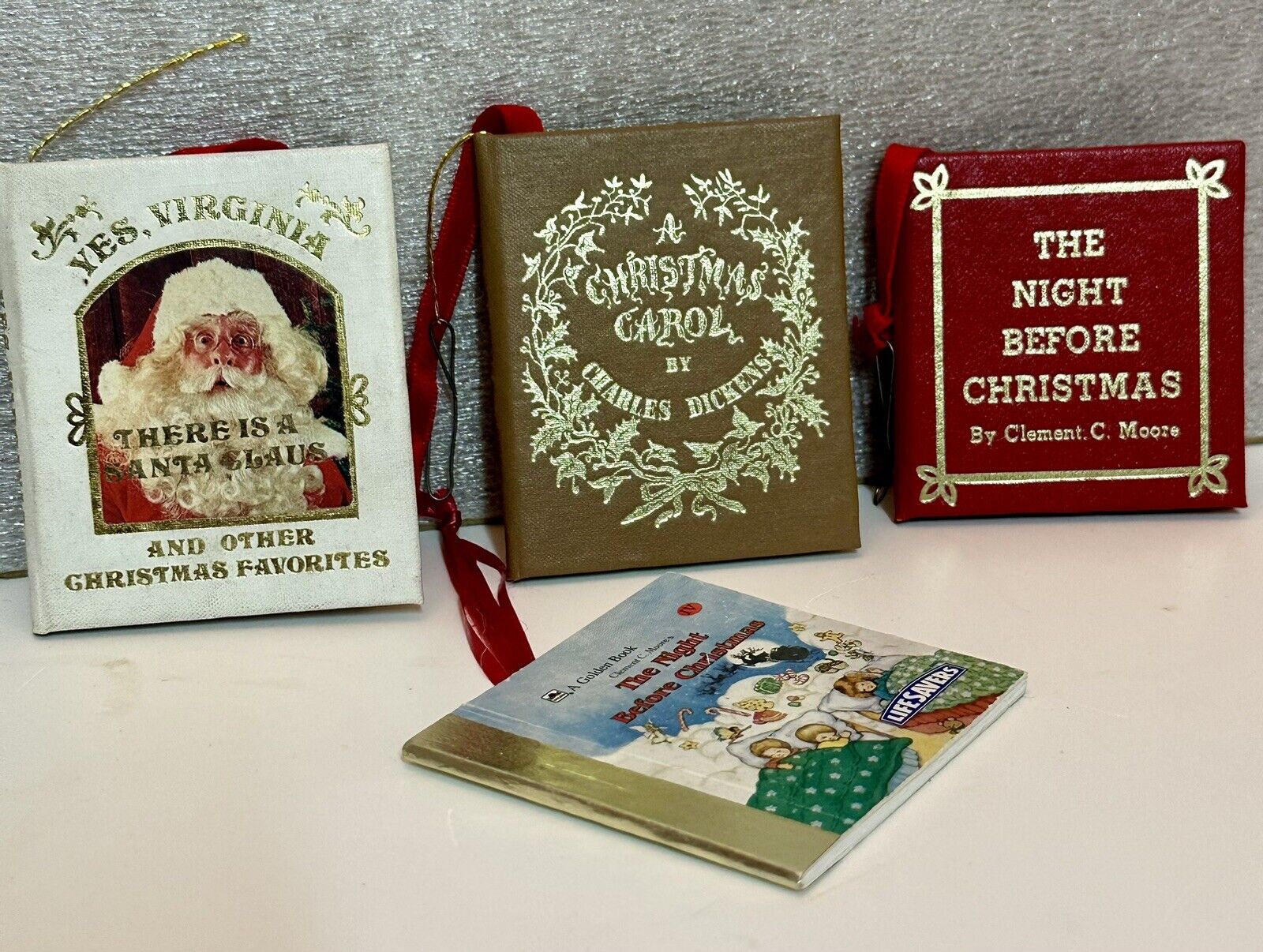 Vtg Kurt Adler Christmas Miniature Book Lot of 3+1