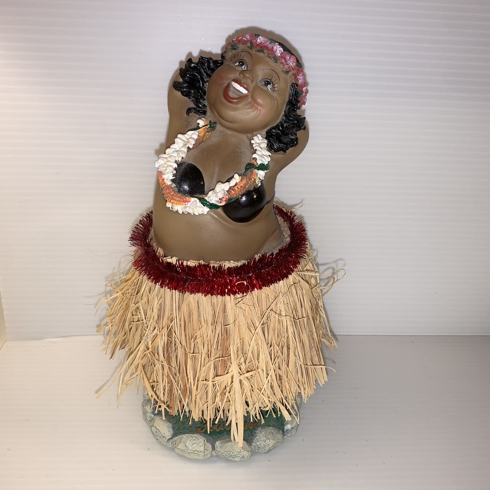 Aloha Cute Chubby Hula Dancer Dashboard Bobble Grass Skirt Thicc **FLAW .. READ