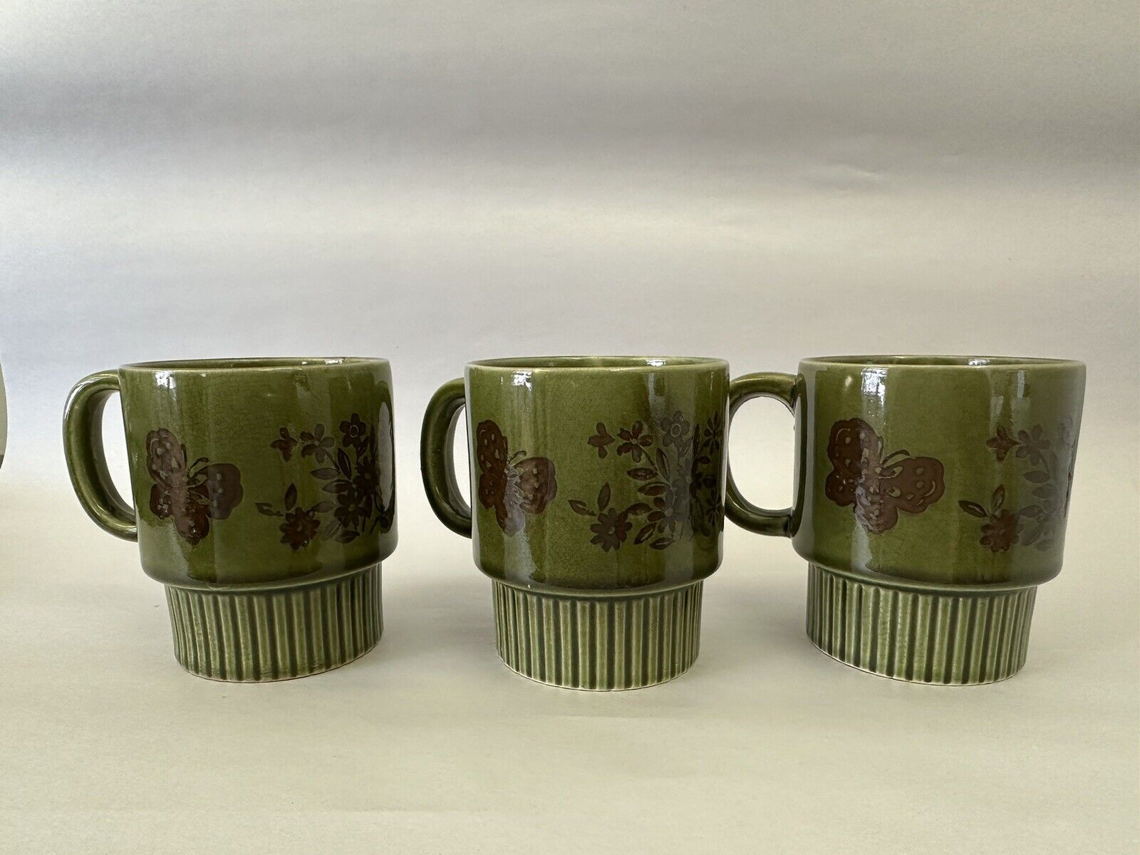 Vintage Japanese Stacking Mugs Set