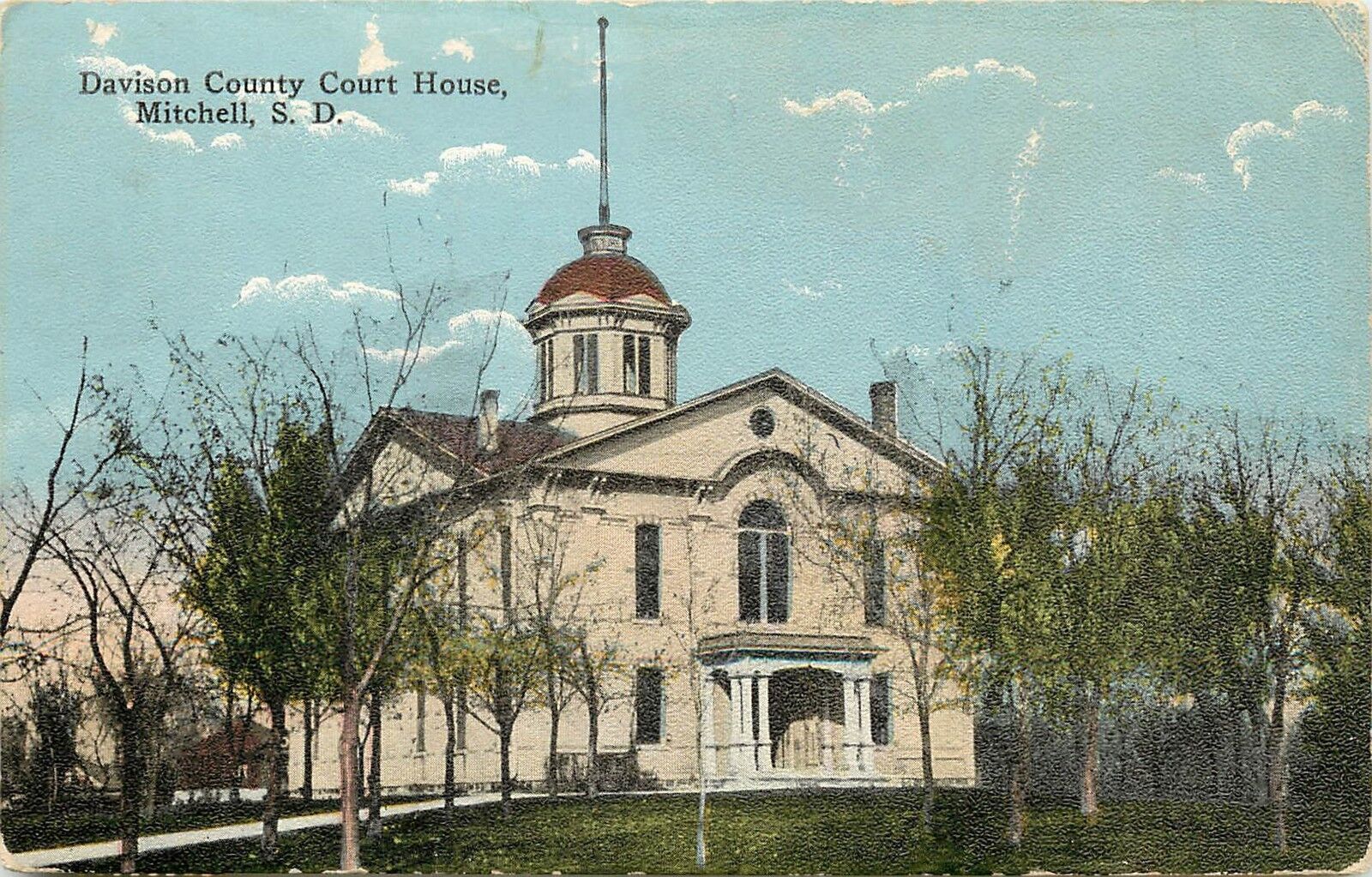 c1915 Printed Postcard; Davison County Court House, Mitchell SD Posted
