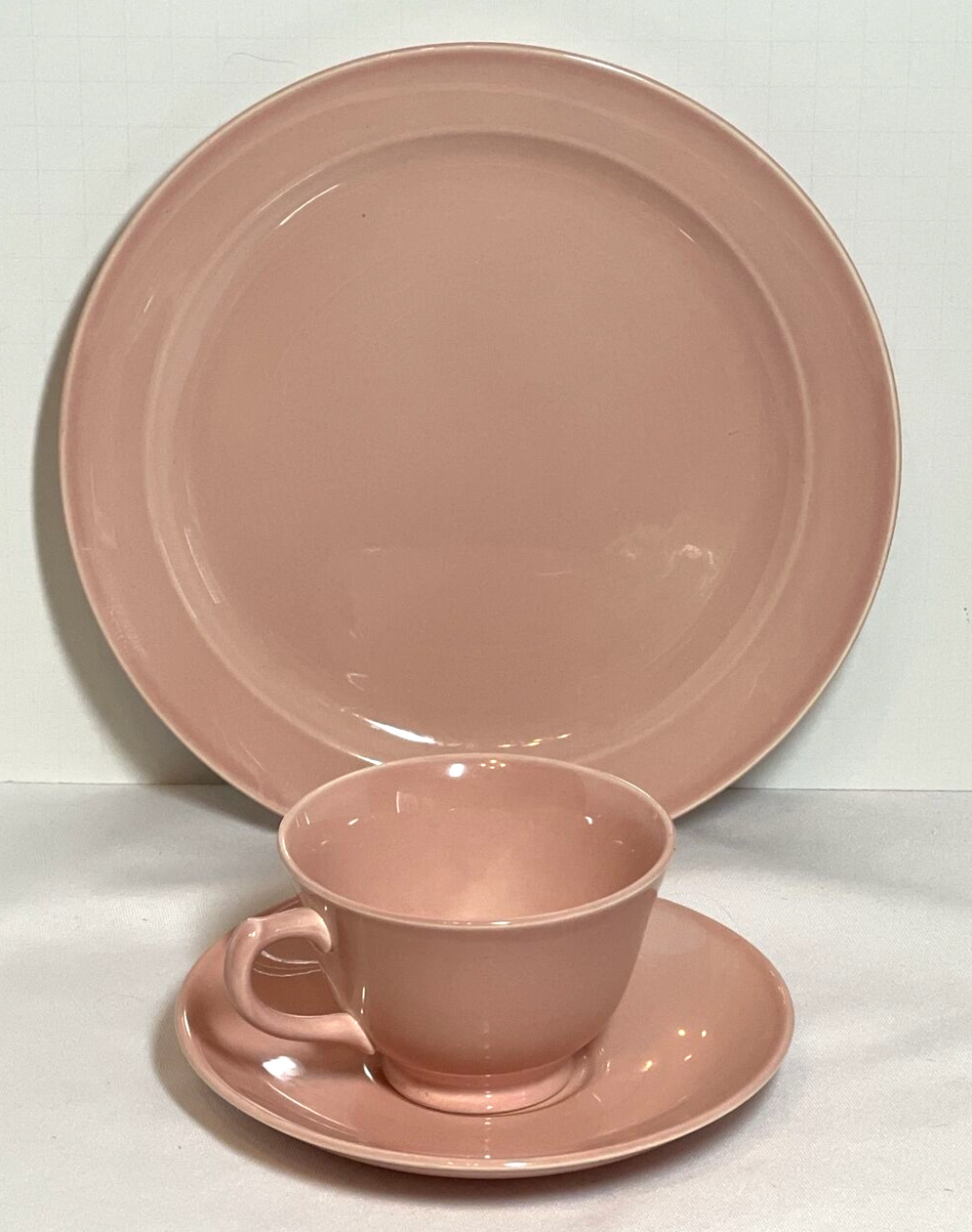 Vintage Luray Pastels Dinner Plates Cup Saucer Pink