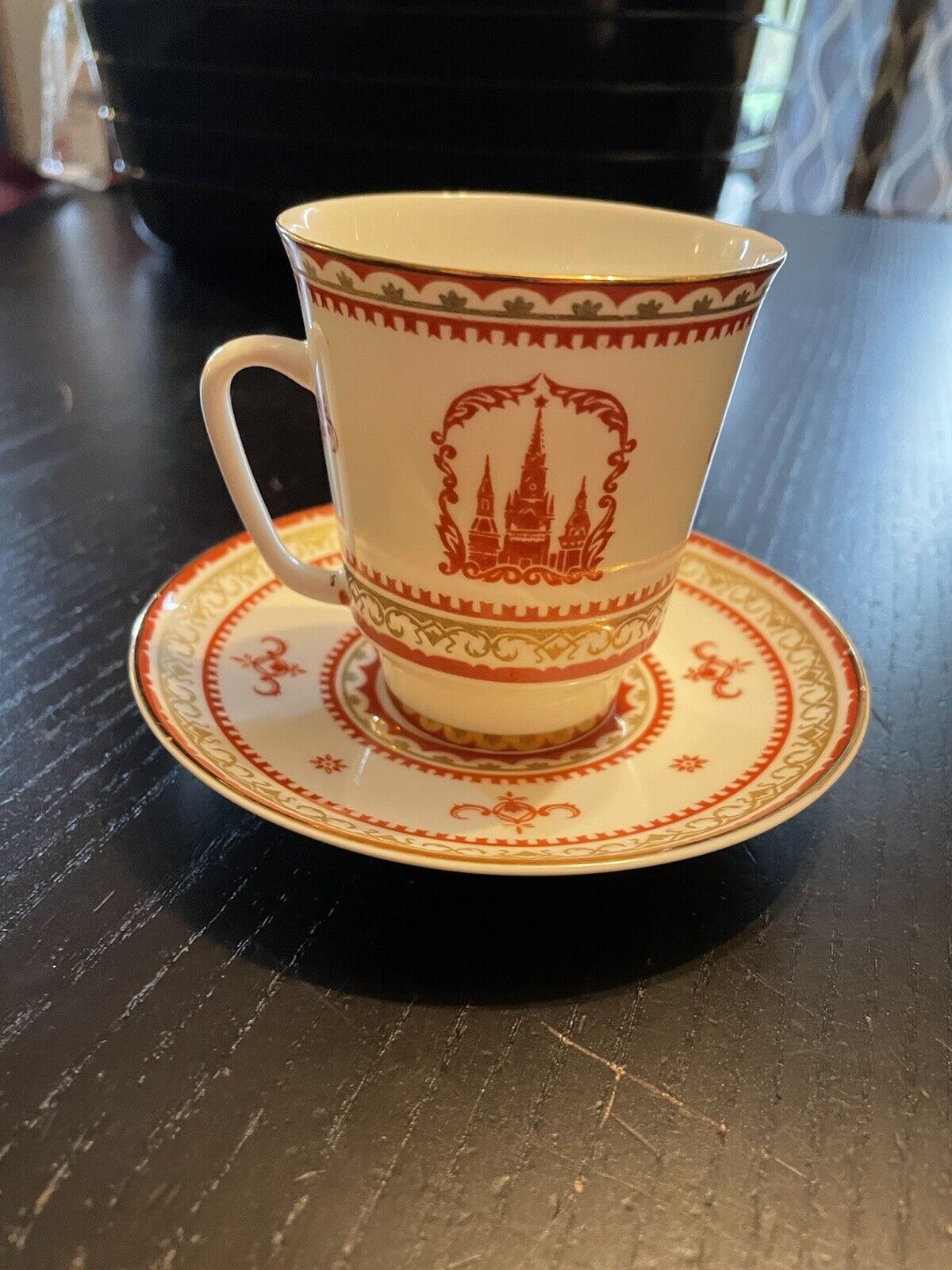 Vintage Lomonosov Porcelain Tower Cup & Saucer U.S.S.R.