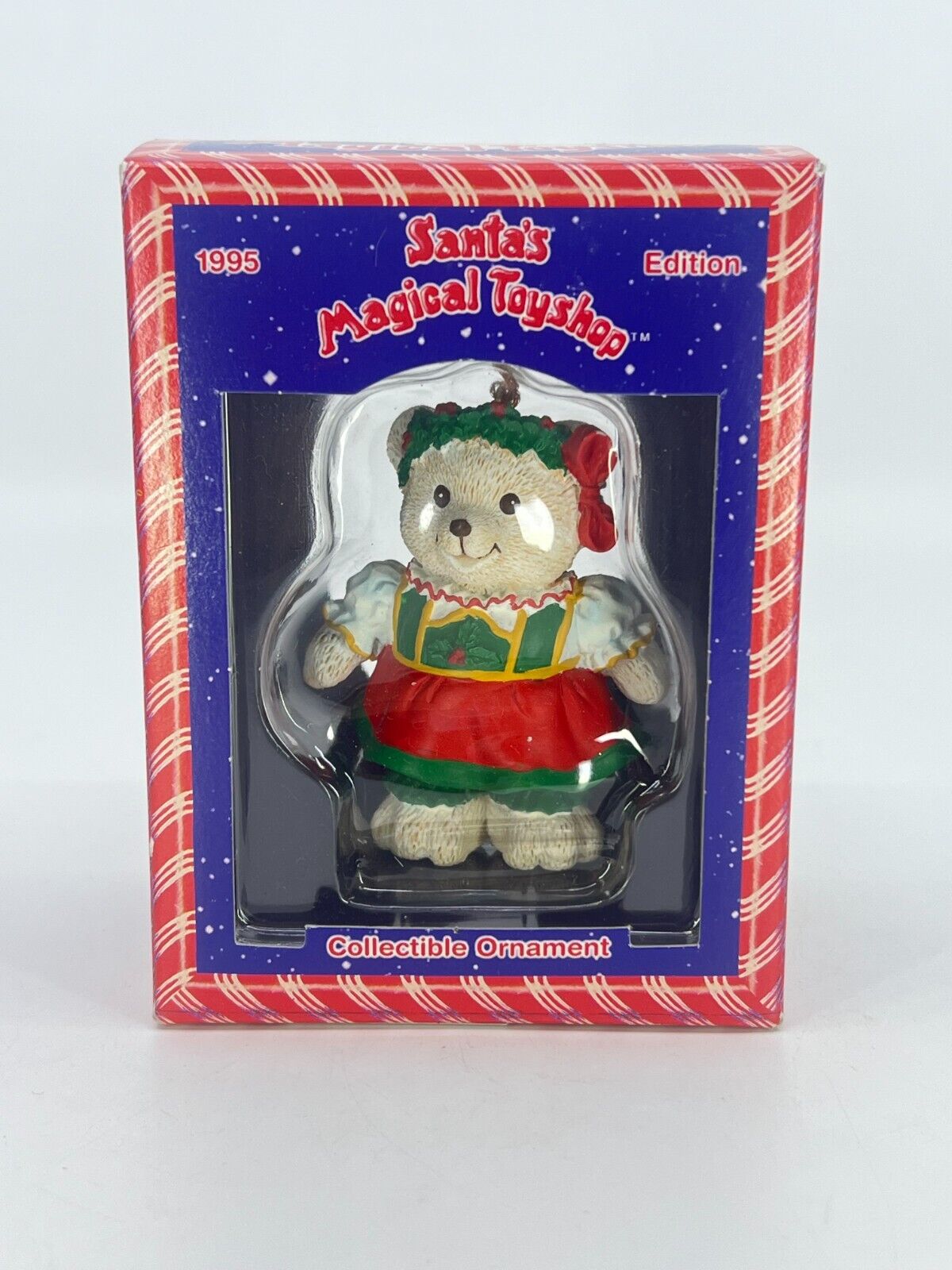 Vintage 1995 Santa\'s Magical Toyshop Bear Collectibles Ornament in orig box