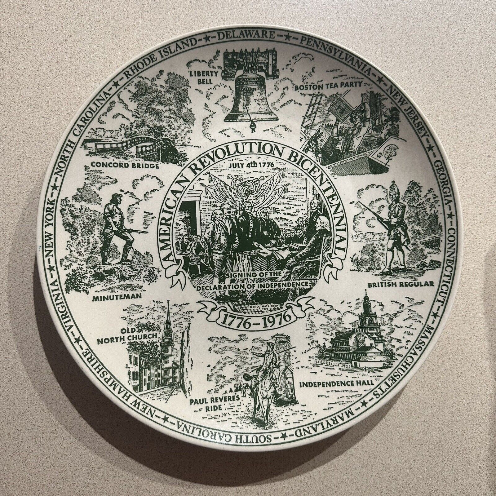 Fine American Ironstone American Revolution Bicentennial Commemorative Plate
