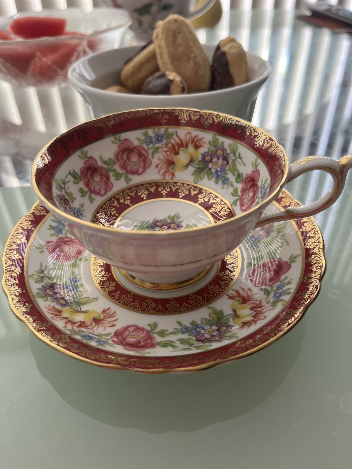 Rare Red Gold Vintage Paragon Cup & Saucer By Appointment A1654/15